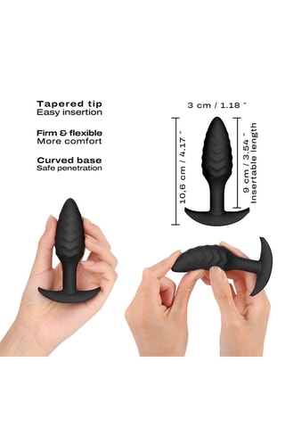 Plug anal waterproof Wavy - Noir - 9 cm