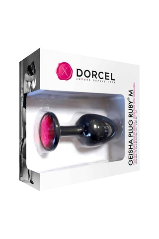 Plug anal geisha Ruby M - Noir et rose - 7,9 cm