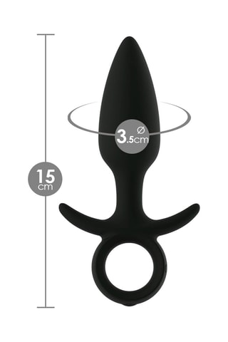 Plug anal waterproof Pull M - Noir - 15 cm