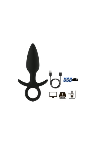 Plug anal waterproof Pull M - Noir - 15 cm