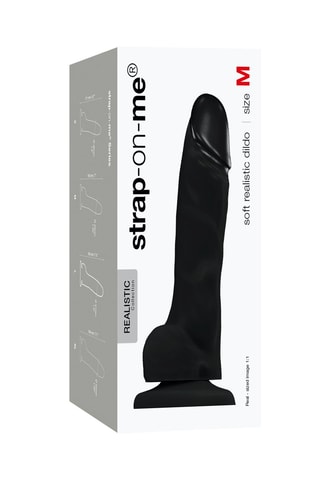 Godemiché en silicone - Taille M - Noir - 18 cm