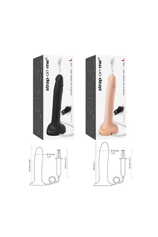 Dildo com bomba semi-realista - À prova de água - 17 cm - Preto