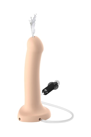 Dildo com bomba semi-realista - À prova de água - 17 cm - Bege