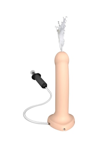 Dildo com bomba semi-realista - À prova de água - 17 cm - Bege