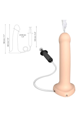 Dildo com bomba semi-realista - À prova de água - 17 cm - Bege