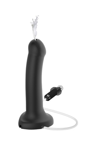 Dildo com bomba semi-realista - À prova de água - 17 cm - Preto