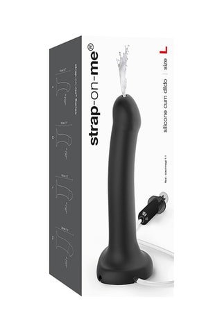 Dildo com bomba semi-realista - À prova de água - 17 cm - Preto