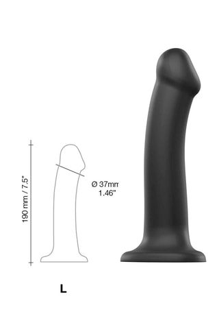 Godemiché waterproof - Taille L - Noir - 19 cm