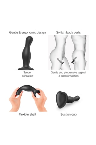 Godemiché waterproof - Taille M - Noir - 15,2 cm