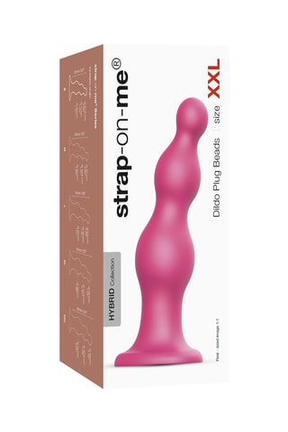 Dildo Plug Beads Taille M  Framboise
