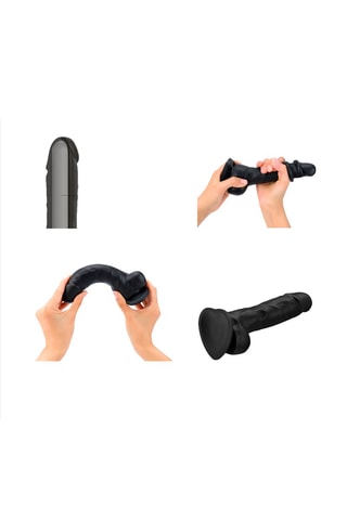 Godemiché - Taille M - Noir - 18 cm