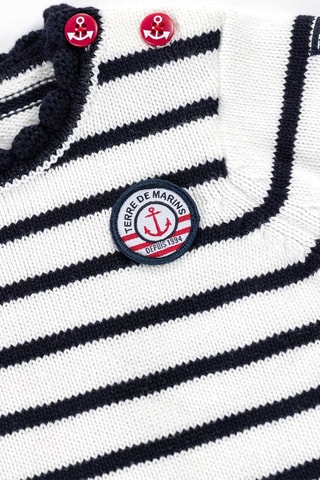 Maglia Omala - Bianco e navy - Terre de Marins