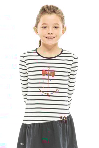 Tunica a righe Squam - Bianco e navy - Terre de Marins