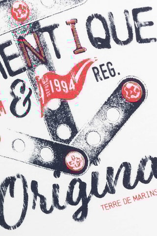 T-shirt Dixsou - Bianco e blu - Terre de Marins