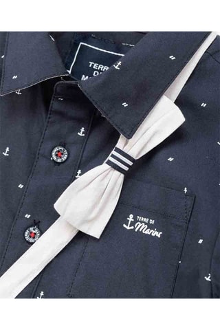 Camicia con papillon Vopasi - Navy - Terre de Marins