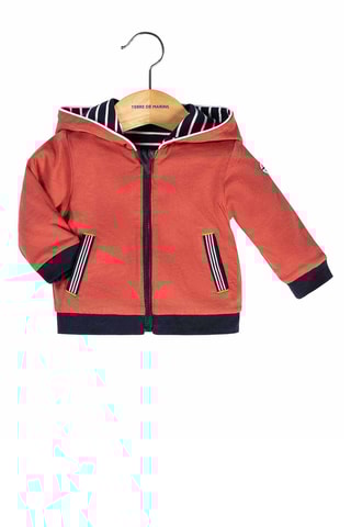 Felpa con cappuccio Imerio - Rosso e navy - Terre de Marins