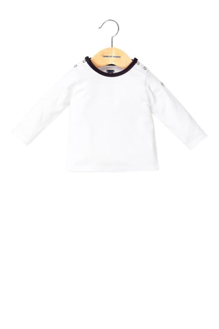 T-shirt a righe e abito salopette a righe Abulle - Navy e bianco - Terre de Marins