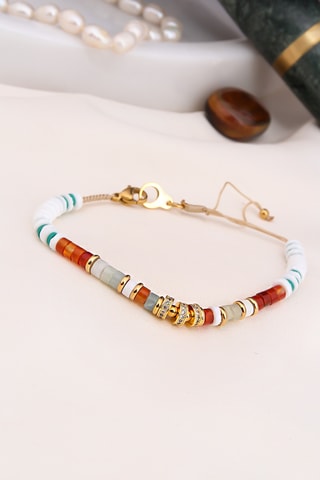 Pulsera - Chapado en oro amarillo y jaspe