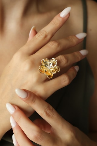 Anillo - Chapado en oro amarillo 
