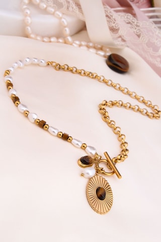 Collar - Chapado en oro amarillo y perlas cultivadas 