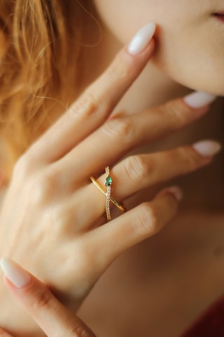 Anillo - Chapado en oro amarillo y circones