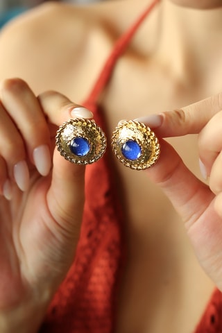 Dormilonas - Chapado en oro amarillo y ojos de gato