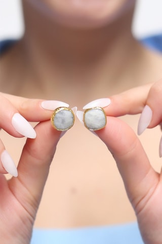 Dormilonas bañada en oro fino amarillo - Piedras de luna