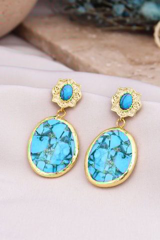 Boucles d’oreilles - Turquoises et amazonites