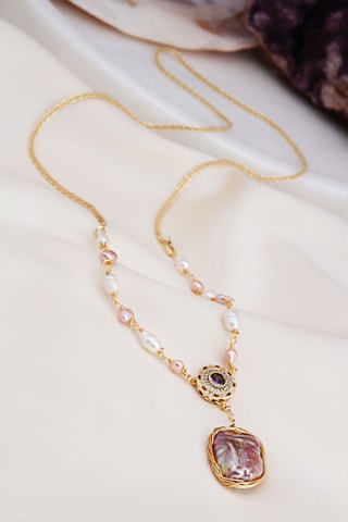 Collar - Dorado y blanco