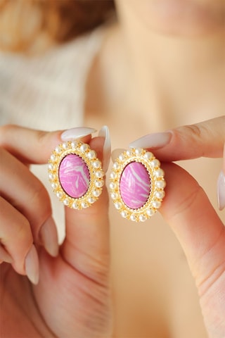 Pendientes - Chapado en oro amarillo y variscitas