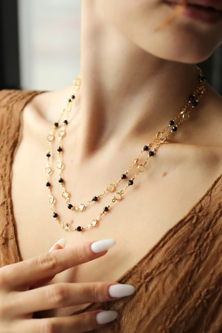 Collar - Dorado y blanco