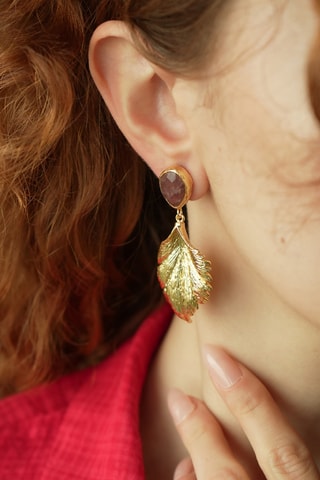 Pendientes - Cuarzo fresa