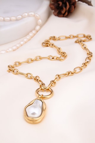 Collar - Chapado en oro amarillo y perla cultivada