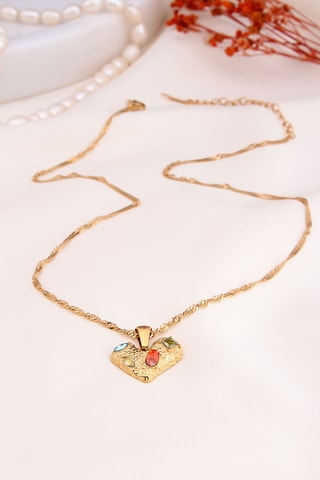 Collar - Chapado en oro amarillo y circones