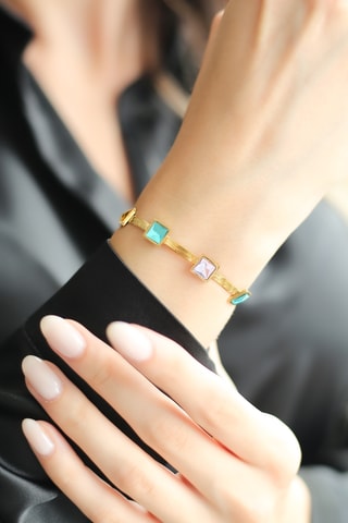 Pulsera - Chapado en oro amarillo y circones