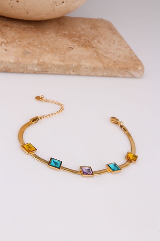 Pulsera - Chapado en oro amarillo y circones