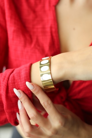 Brazalete - Chapado en oro amarillo y nácar 