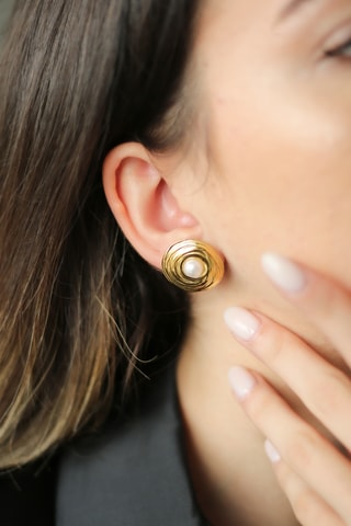 Dormilonas - Chapado en oro amarillo y perlas cultivadas