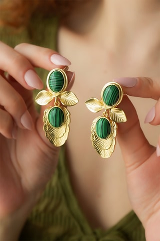 Boucles d’oreilles - Malachites 
