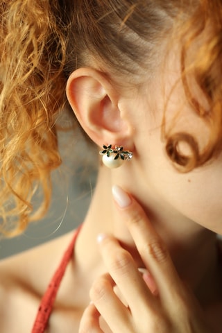 Dormilonas - Chapado en oro amarillo, perlas cultivadas y circones