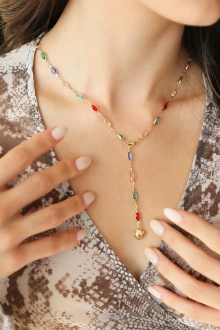 Collar - Chapado en oro amarillo y circones