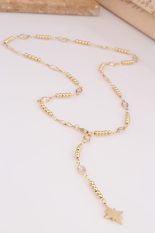 Collar - Chapado en oro amarillo y circones