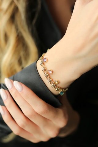 Pulsera - Chapado en oro amarillo y circones