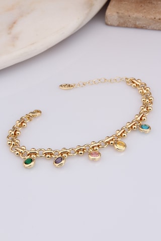Pulsera - Chapado en oro amarillo y circones