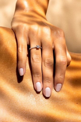 Solitario Royal - Oro blanco y diamantes