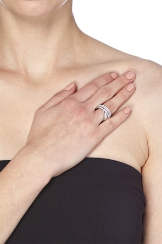 Anillo Entrelacs splendides - Oro blanco y diamantes