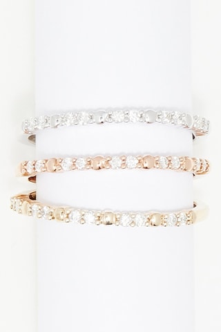 3 anillos Trío de Alianzas - Oro amarillo, blanco y rosa y diamantes