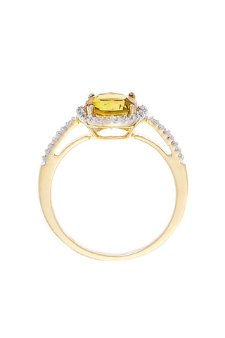 Anillo Popi  - Oro amarillo, diamante y citrino