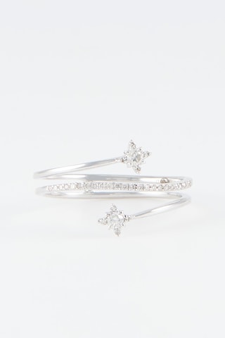 Anillo Destello - Oro blanco y diamantes