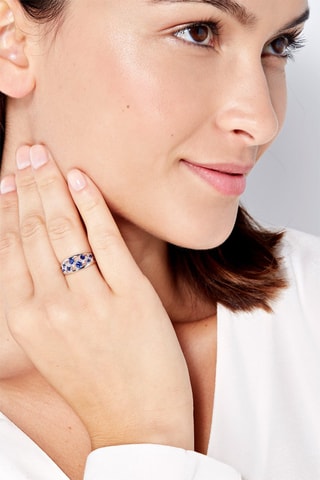 Anillo Saphir Harmonie  - Oro blanco, diamantes y zafiros